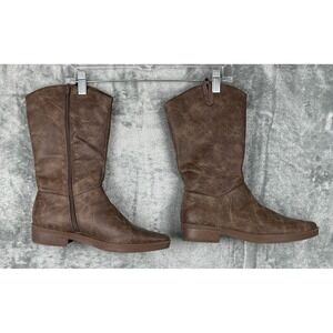 Frye and Co Ivie Boots Womens Size 9m Brown Full Zip Calf Height Western Cowgirl